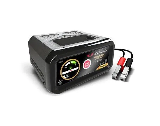 SC1339 – SCHUMACHER Battery Charger, For 12 Volt Batteries 120 Volt Power Supply 10 Amp Charging Current 9.63 Inch Le...